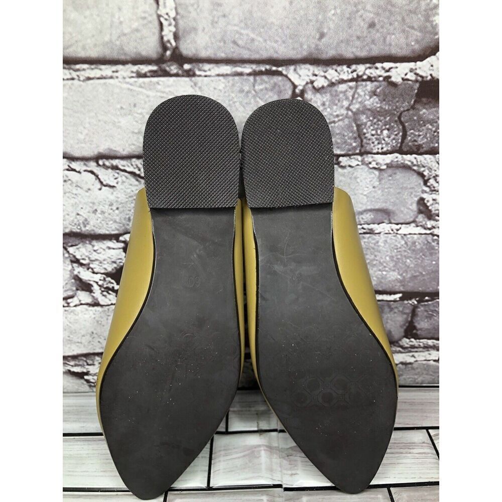 Antonio Miguel Mango Green Leather Center Cut Mules Flats Women Sz 5M US/35EU - Picture 10 of 16